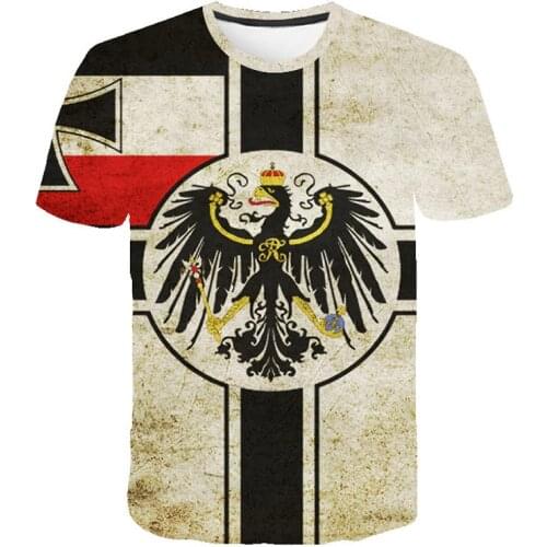New Design Retro Federal Republic of Germany Flag T-shirt Men/Women Couple Lovers Models Fashion Short sleeve Round neck T-shirt