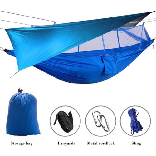 Hammock Awning Beach Sun Shelter Tarp Tent Portable Waterproof Ripstop Easily Folding Beach Pergola Traveing Hiking Equipment