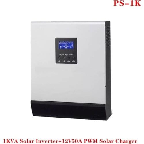 Solar Hybrid Inverter 1KVA Pure Sine Wave Output Built-in PWM PV Charge Controller AC battery charger for Home Use