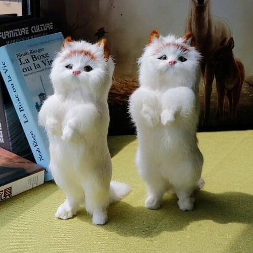 Simulation cat leather hair making cute kitten simulation animal model home decoration lucky cat child gift photography props