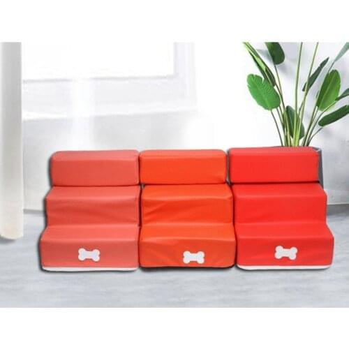 Pet Leather/Mesh Stair Steps Dog Detachable 3-story Staircase Washable Ladder for Cats Dogs B88