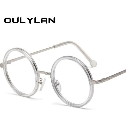 Oulylan Round Glasses Frame Women Men Transparent Optical Eyeglasses Frames Female Clear Prescription Eye Glasses Myopia Eyewear