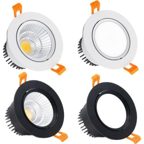 4 types round Dimmable Recessed LED Downlights 5w 7w 9w 12w 15w 18w COB LED Ceiling Lamp Spot Lights AC110-220V LED Lamp