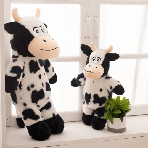 1pc 40/60cm Cute Milk Cow Plush Toy Pillow Kawaii Zodiac Cattle Appease Doll Creative Baby Kids Girl Birthday Christmas Gift