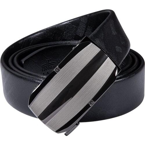 Mens Belt Automatic Genuine Leather Business Black Belts Famous Brand Cowhide Men Alloy Automatic Buckle Leather Belts DiBanGu
