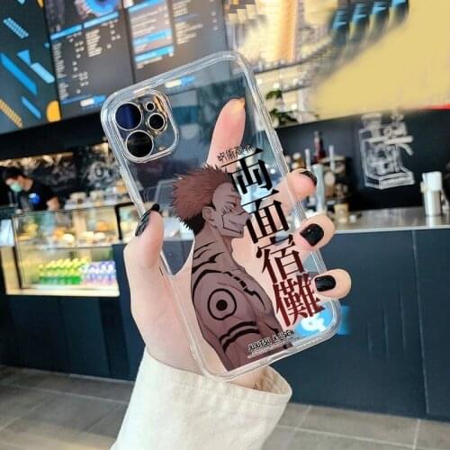 Soft Clear TPU Phone Case for IPhone XR X XS 12 11 Pro Max 7 8 6 6S Plus SE 2020 Japanese Anime Jujutsu Kaisen Cover Coque Capa