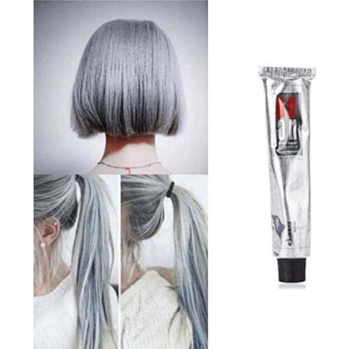 New 100ml Fashion Permanent Punk Salon Hair Dye Light Gray Color Long Lasting Cream