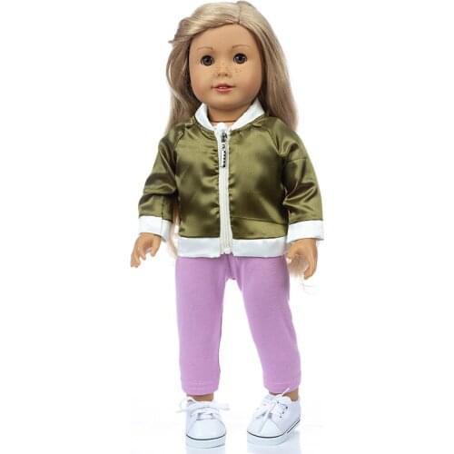 2021 New Pattern Jacket 3-piece Suit Fit 18Inch American 43cm Baby Doll Clothes Accessories,Girls Toys,Generation
