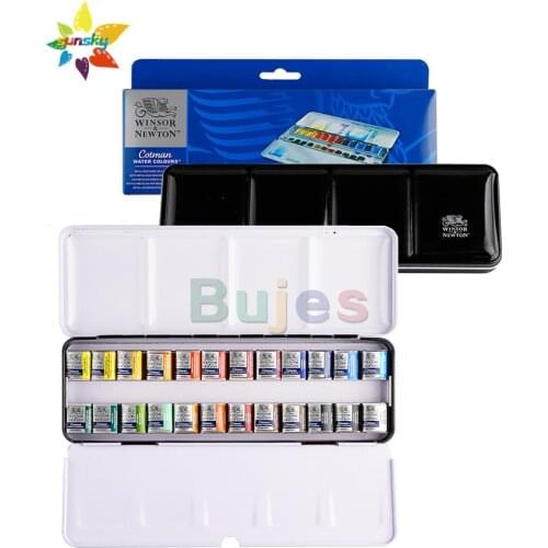 Original Winsor&Newton cotman 8/12/16/24 color Solid Watercolor Color full pan student artitst watercolor pigment art supplies