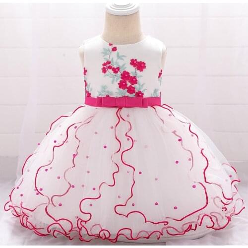 Toddler Wedding Baby Dresses Evening Child Kids Dress for Baby Girl Dresses Birthday Baptism Princess Floral Girl Dress L1897XZ