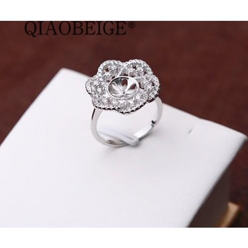QIAOBEIGE Fashion pearl Rings Wholesale Silver 925 Rings For Girl Womens Fine Jewelry New Trendy 2019 Party Ring On Sale
