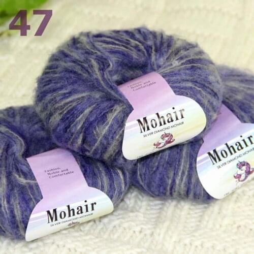 Sale New 3BallsX25g Luxury Soft Mohair Warm Wrap Shawl Hand Knit Crochet Yarn 291-47 Blue Gray Multi