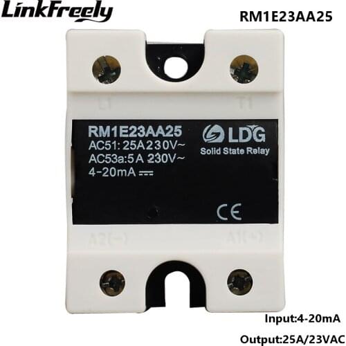 RM1E23AA25 Single Phase AC Solid State Relay,Industrial Analog Switching SSR 25A/24-280VAC,Isolation Voltage Regulator Relay
