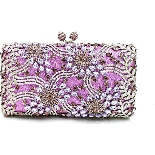 Luxury design clutches women evening party bag diamonds elegant crystal clutches African bridal wedding party purses