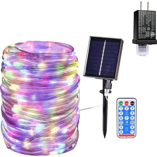 Wholesale 100LED Tube Lights With Remote Outdoor Christmas Garland Rope Lights Courtyard Garden Home Decorative String Lights