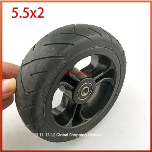 Solid Wheel with 5.5x2 for Fast Wheel F0,jackhot,Nes Carbon Fiber Scooter Solid Tire with Alloy Rim