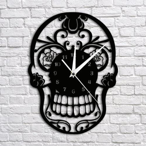Silent Clock The Day of Death Skull Wall Clock Modern Design Hanging Clock Art Home Decor 3D Wall Clocks Unique Gift Idea