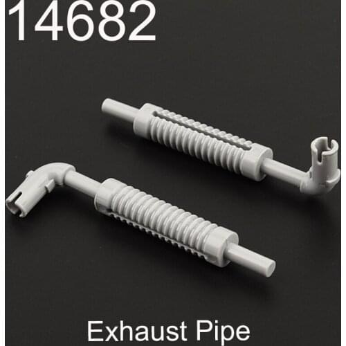 10pcs 14682 Exhaust Pipe with Technic Pin - Flat End, Rounded Hole Building Blocks Parts MOC DIY Educational Toys bricks