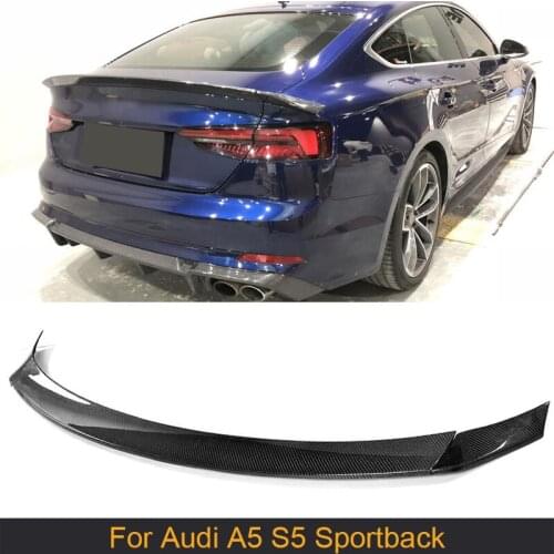 Carbon Fiber Rear Trunk Spoiler Lip Wing for Audi A5 S5 Sportback Hatchback 4 Door 2017 2018 2019 Not Sedan Car Styling 3PCS