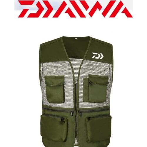 Daiwa Vest Fishing Multi-pocket Vest Men Fishing Vest Photography Outdoor Climbing Breathable Mesh Photography Vest Customizable