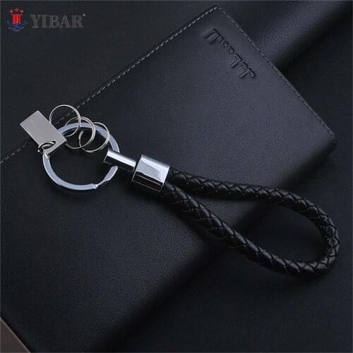 1PCS Men Leather Key Chain Ring Keyfob Car Keyring Keychain Gift