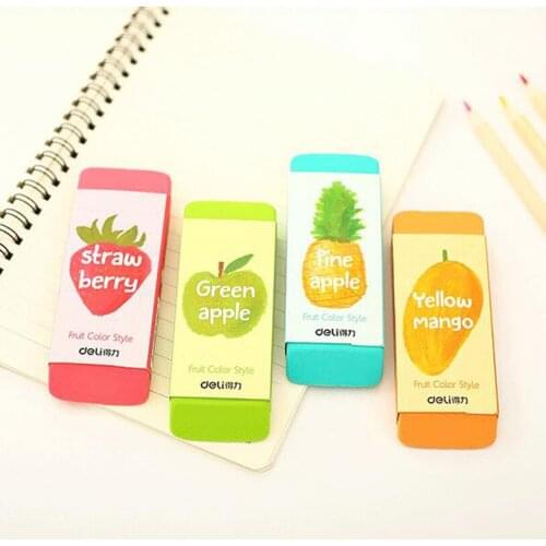 1pc Big Size 10.4*4.1*1.2cm Fruit Color Square Rubber Eraser Art Drawing Correction Tool Office School Student Supply Child Gift