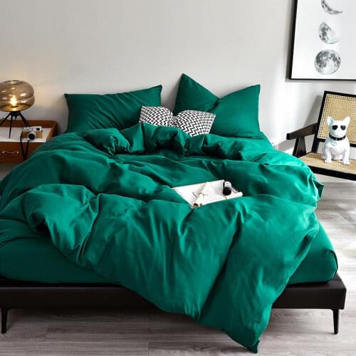 1Pc Comforter Cover Green Color Queen Size dekbedovertrek King Size Bedpread Covers Plain Dyed cobertores de cama(no pillowcase)