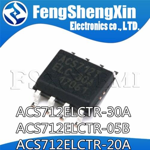 10PCS ACS712ELCTR-20A SOP-8 ACS712-20A ACS712T ACS712TELC-20A ACS712 Fully Integrated, Hall Effect-Based Linear Current Sensor