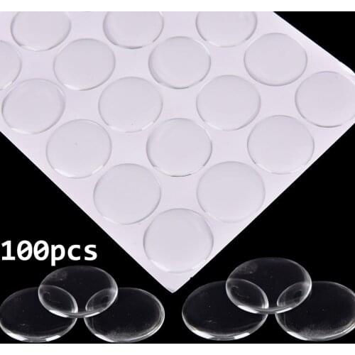 100pcs/sheet Clear Epoxy Stickers Round Dome 3D Crystal Resin Self Adhesive Patch Dots Label For Bottle Caps Crafting DIY 25mm