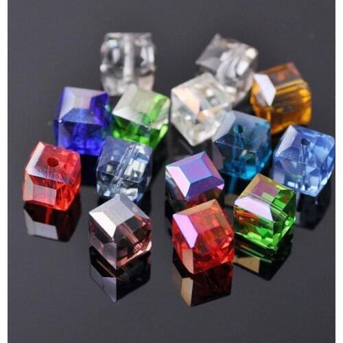 3mm 4mm 6mm 8mm 10mm Cube Square Faceted Czech Crystal Glass Loose Crafts Beads Wholesale Lot for Jewelry Making DIY Craft Part2