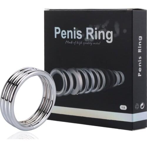 50MM 40 45MM Men Cock Ring Stainless Steel Penis Rings Cockring for Men Delay Ejaculation Adult Toys Masturbator Sex Delay Ring