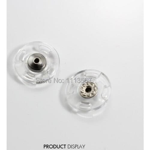 50pieces Craft Metal Plastic Clear Snap Press Button Sew On 21mm Sewing Supplies for Cloth Bags NK139