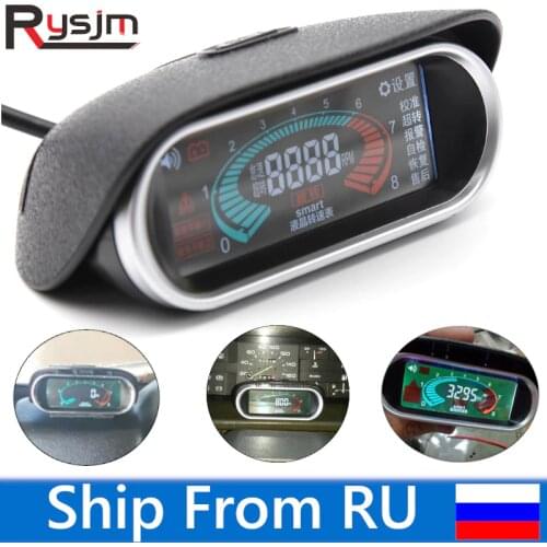 Car Universal 50-9999RPM Tachometer LCD Digital Display Engine Tachometers Boat Truck LCD Screen RPM Meter Tach Gauge 12V 24V