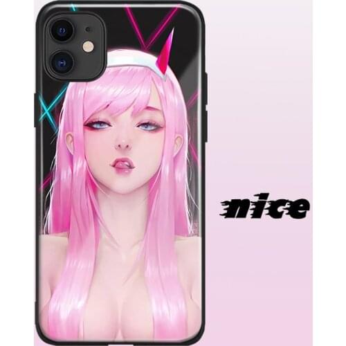 Zero Two Darling in the FranXX Glass Soft Silicone Phone Case FOR IPhone SE 6s 7 8 Plus X XR XS 11 12 Mini Pro Max Cover Shell