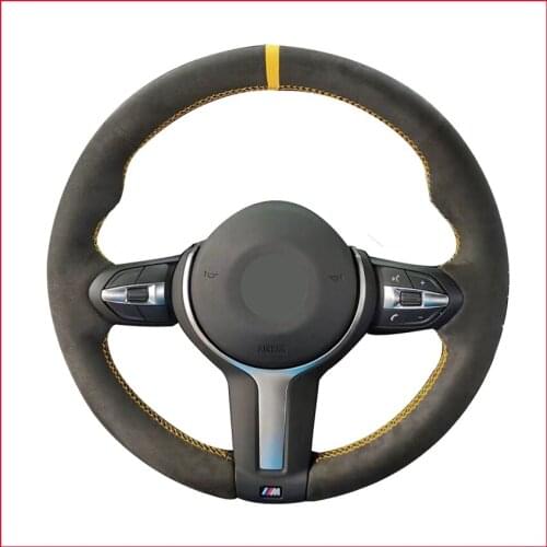MEWANT Black Suede Steering Wheel Cover for BMW 228i 230i 320i 328i 330i 335i 340i 428i 430i 435i 440i 525i 535i 550i 640i 650i