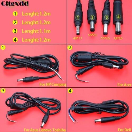 Cltgxdd 4.8X1.7mm 5.5*2.1mm 5.5X2.5mm DC Jack Tip plug Connector Cord Laptop Power Supply Cable For Lenovo Toshiba Dell HP