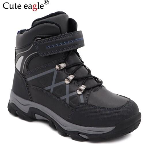 Children Snow Boots Popular Style Winter Boys Fashion Waterproof Warm Shoes Outdoor Kid 's Thick Mid Mountaineering Skiing Boots