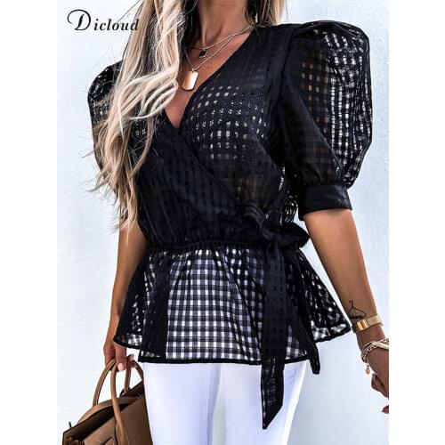 Блузки с запахом DICLOUD China At AliExpress