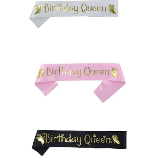 DIY 1Pcs Party Accessory Single-layer Satin 80*9.5cm Happy Birthday Decor Ceremonial Belts Etiquette Belt Shoulder Strap