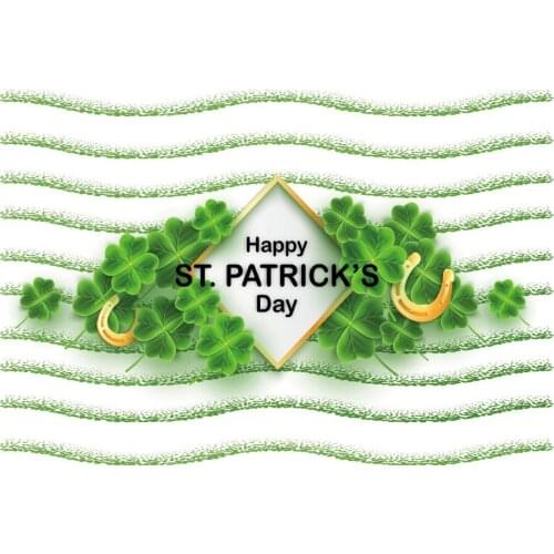Happy Saint Patricks Day Backdrop Green Waves with Colver Photography Background Celebration Photo Booth Studio Decor