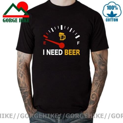 GorgeHike Fuel Gauge I Need Beer T Shirt Men Summer Fashion Round Neck Best Selling Male Natural Cotton T-Shirt Tops Tee shirt
