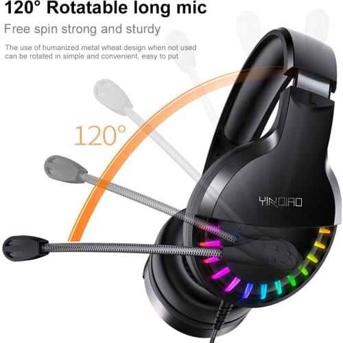 Gaming Headset Gamer 7.1 Surround Sound USB 3.5mm Wired RGB Light Game Headphones with Microphone for Xbox One PS4 Tablet PC