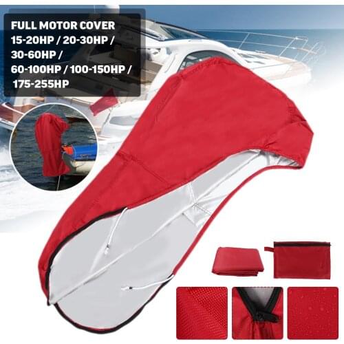 420D 6-225HP Boat Outboard Full Engine Cover Protection Waterproof Sunshade Dust-proof For 6-225HP Motor Red