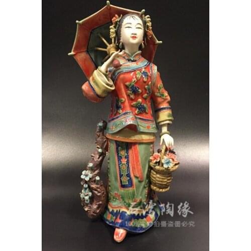 Doll household wine cabinet TV cabinet ornaments porcelain ladies in spring High-end luxury girl Beauty figure Sculpture statue