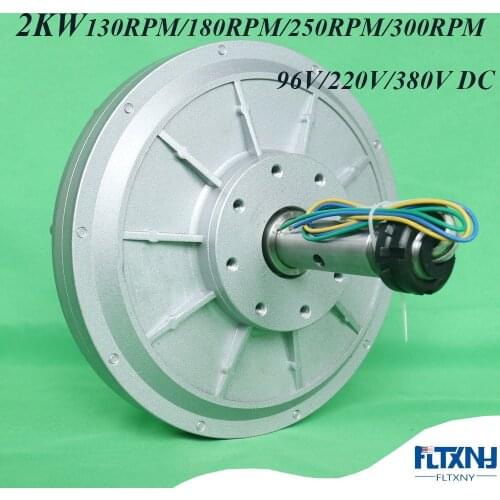 FLTXNY 2kw Low RPM Meglev Coreless Generator 2000w 130rpm 180rpm 250rpm 300rmp Vertical Axies Generator For DIY Turbine