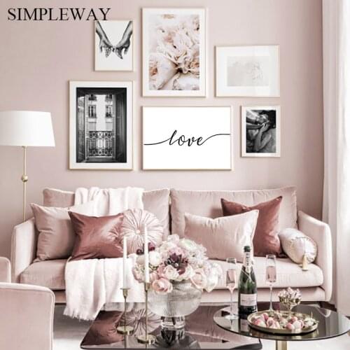 Fashion Poster Black White Woman Window Classical Print Wall Art Canvas Painting Flower Picture Modern Living Room Decoration