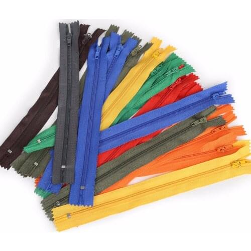 10Pcs/Lot 20cm Length Colorful One End Open Resin Zippers Tailor Garment Bags Home Textile Sewing Crafts Accessories