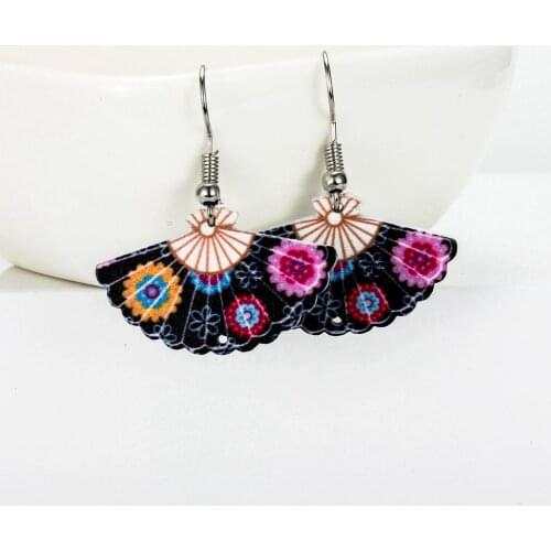 2019 New Arrival Chinese Traditional Style Fan Lovely Drop Earrings 11 Styles East Asian Jewelry