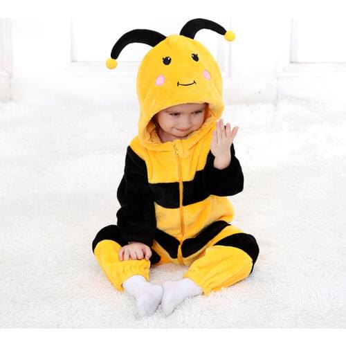 Baby Clothes Romper Pajamas Boy Girl Newborn Baby Jumpsuit Cosplay Anime Bee Ropa Bebe Infant Onesie Winter Soft Rompers Outfit