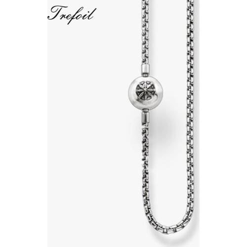 Link Chain Necklace Blackened Karma Chains, Fashion 925 Sterling Silver Jewelry Trendy Gift For Men Women Boy Girls Collares